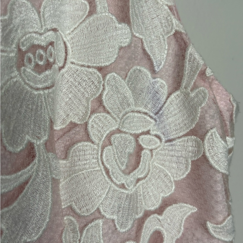 Karl Lagerfeld Baby Pink White Lace Overlay Dress - Picture 10 of 10